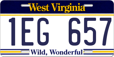 WV license plate 1EG657