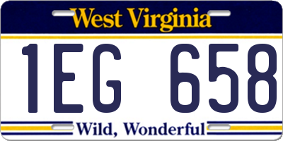 WV license plate 1EG658