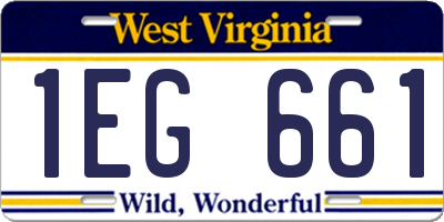 WV license plate 1EG661
