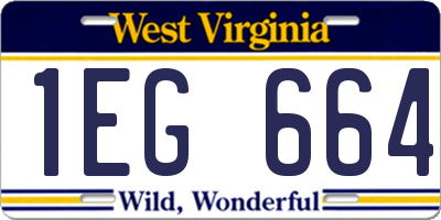 WV license plate 1EG664