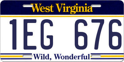 WV license plate 1EG676