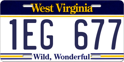 WV license plate 1EG677