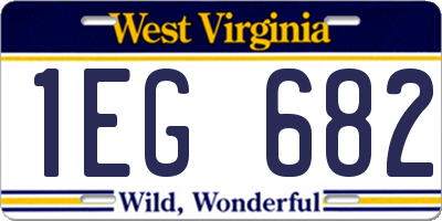 WV license plate 1EG682