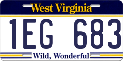 WV license plate 1EG683