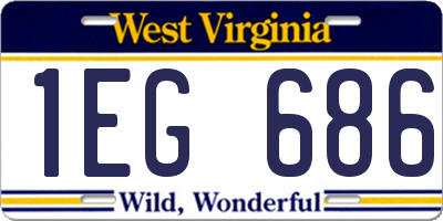 WV license plate 1EG686