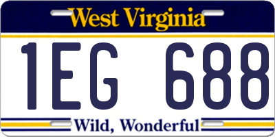 WV license plate 1EG688
