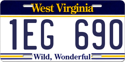 WV license plate 1EG690