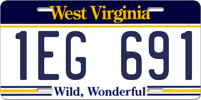 WV license plate 1EG691