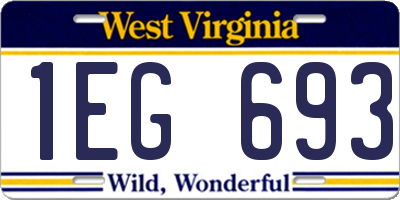 WV license plate 1EG693