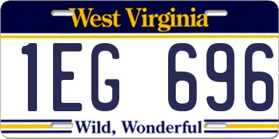 WV license plate 1EG696