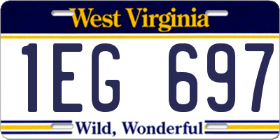 WV license plate 1EG697