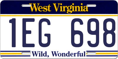 WV license plate 1EG698