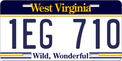 WV license plate 1EG710