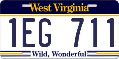 WV license plate 1EG711