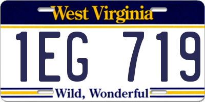 WV license plate 1EG719