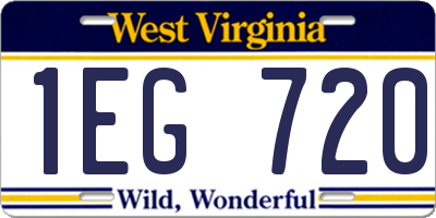 WV license plate 1EG720
