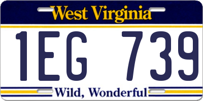 WV license plate 1EG739