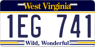 WV license plate 1EG741