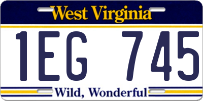 WV license plate 1EG745