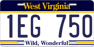 WV license plate 1EG750