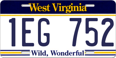 WV license plate 1EG752