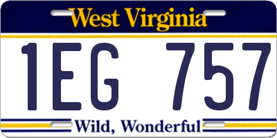 WV license plate 1EG757