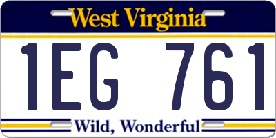WV license plate 1EG761