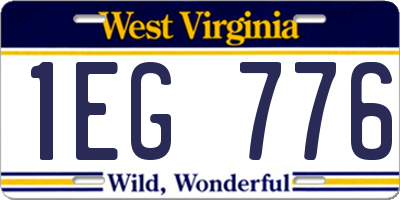 WV license plate 1EG776
