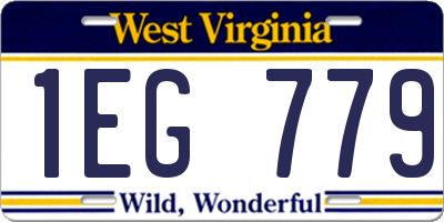 WV license plate 1EG779