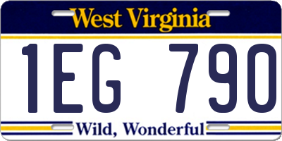 WV license plate 1EG790