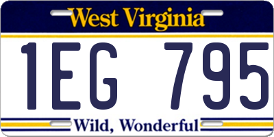 WV license plate 1EG795