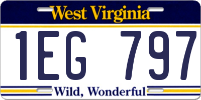 WV license plate 1EG797