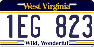 WV license plate 1EG823