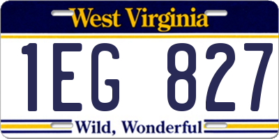 WV license plate 1EG827