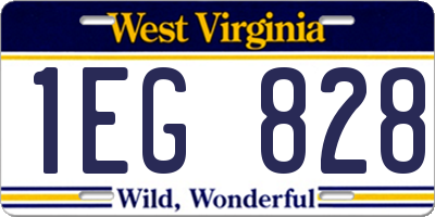 WV license plate 1EG828
