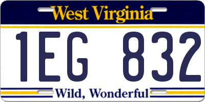 WV license plate 1EG832