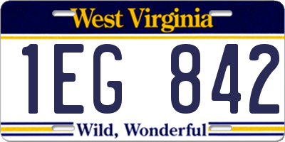 WV license plate 1EG842