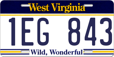 WV license plate 1EG843