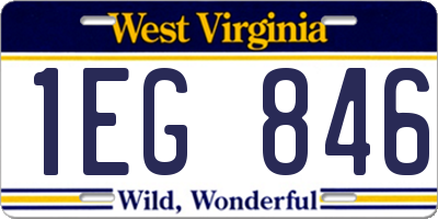 WV license plate 1EG846