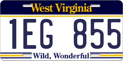 WV license plate 1EG855