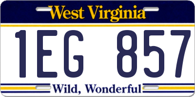 WV license plate 1EG857