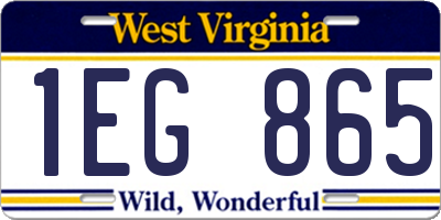 WV license plate 1EG865