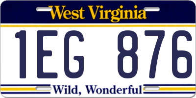 WV license plate 1EG876