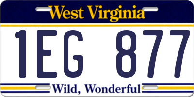 WV license plate 1EG877