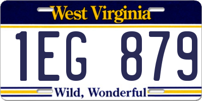 WV license plate 1EG879
