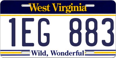 WV license plate 1EG883