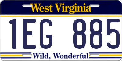 WV license plate 1EG885