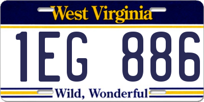 WV license plate 1EG886