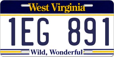 WV license plate 1EG891