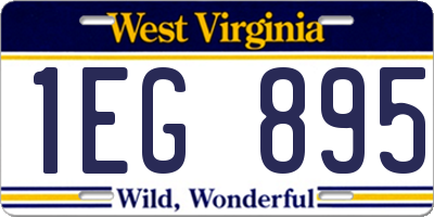 WV license plate 1EG895